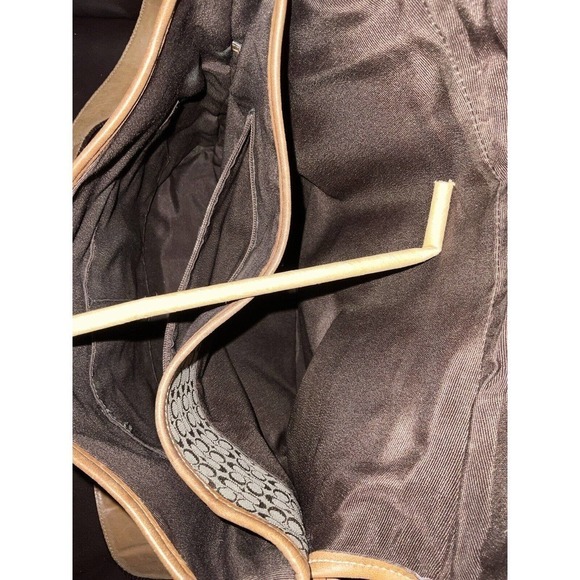 Coach Vintage Crossbody Bag Canvas Leather Trim Brown Beige - Picture 10 of 15